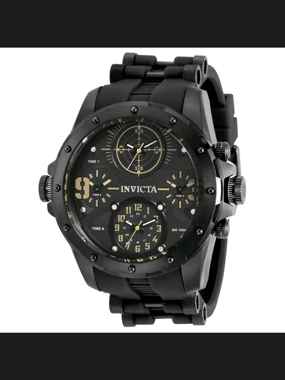 Invicta Black and Gold Multi-Function Men's Watch 52mm